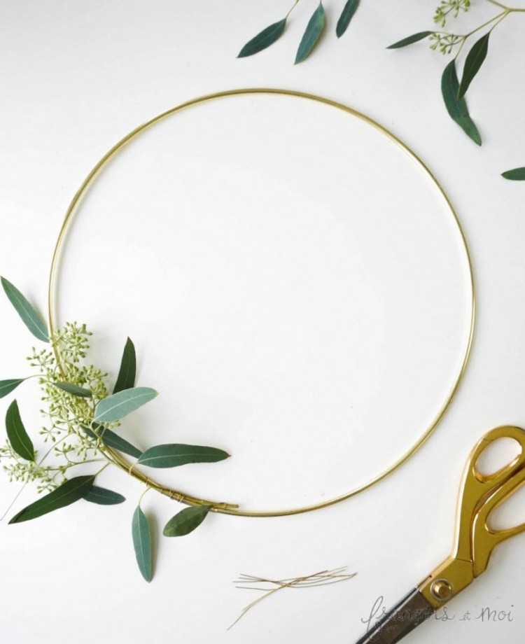 DIY Swedish Inspired Brass Ring And Candle Wreath