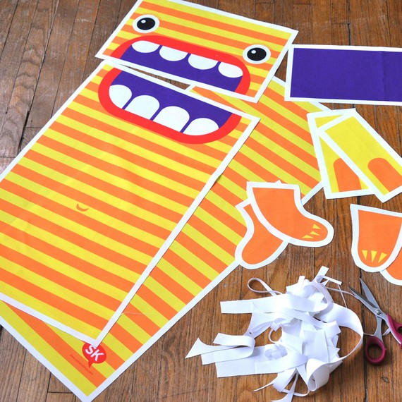 Cutting out Monster Laundry Bag yardage