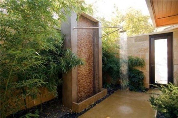Luxury outdoor shower ideas mosaic tiles garden shower designs