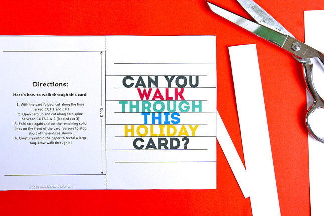 Printable Holiday Card for kids that doubles as a magic trick!