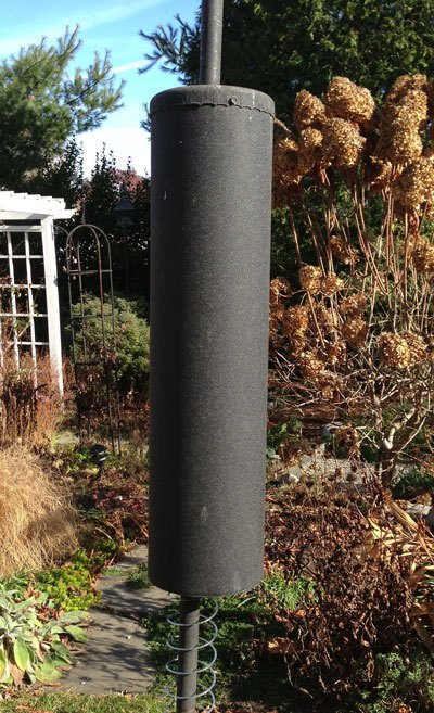 Baffle on the APS bird feeder pole system