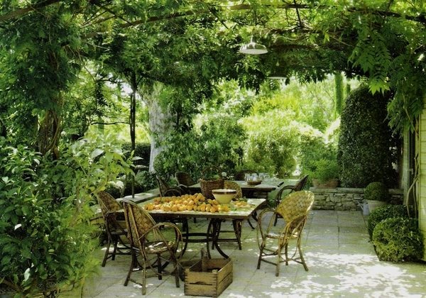 arched pergola grape arbor outdoor dining furniture 