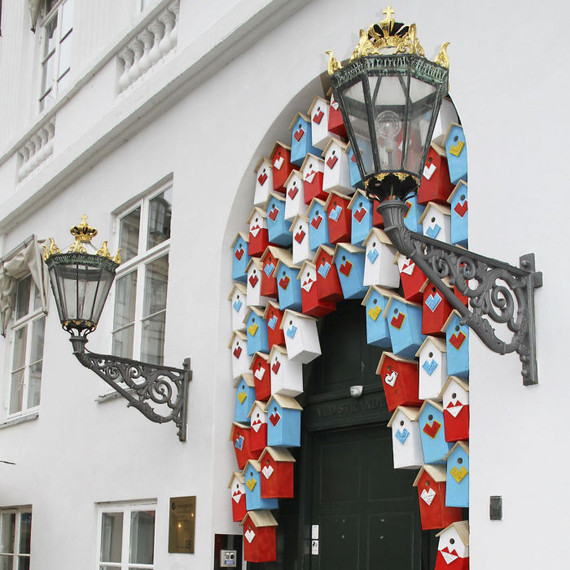 Artist Thomas Dambo has built over 3,500 birdhouses from recycled materials and scrapwood.