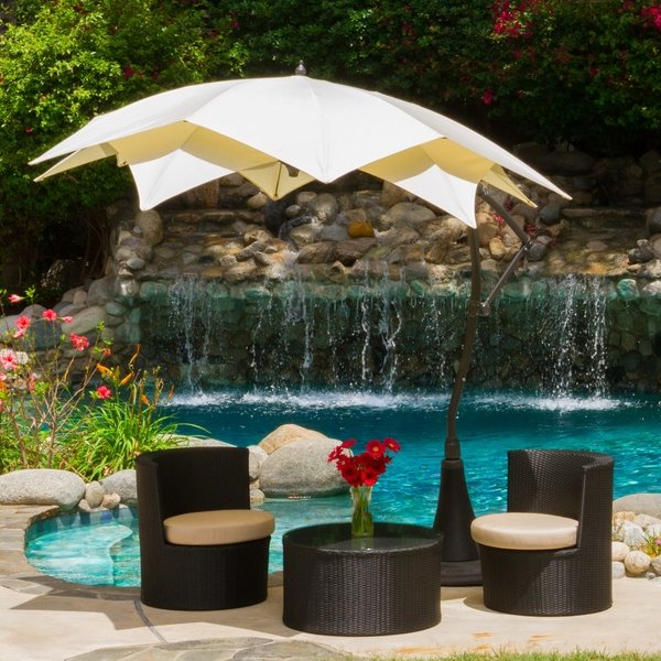 cantilever outdoor umbrella adjustable canopy patio sun shades