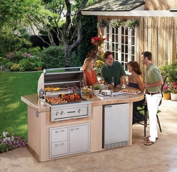 compact outdoor kitchen islans backyard bbq ideas