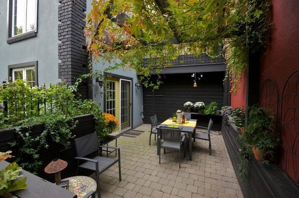 creative small garden ideas backyard pavement outdoor furniture pergola