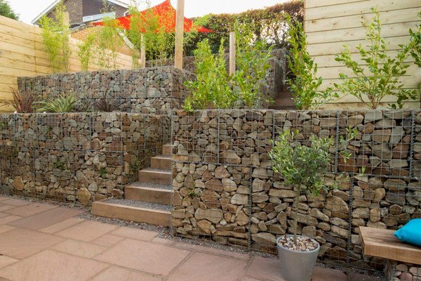 gabion retaining wall garden landscape garden fence ideas sloping garden
