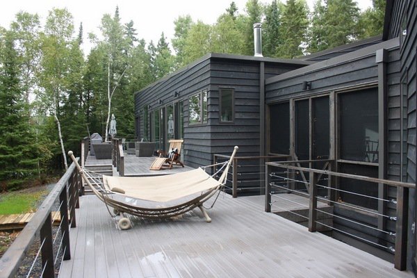 modern deck WPC decking forest house ideas