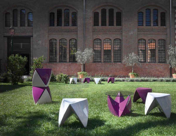 modern garden stools design ideas white purple