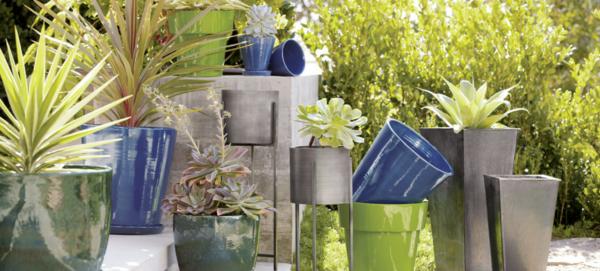 modern landscape design ideas garden pots arrangement