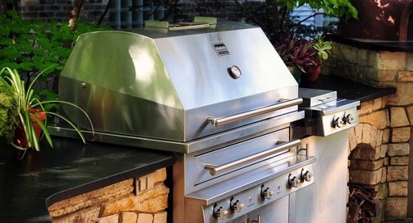 outdoor kitchen ideas backyard barbecue stainless steel