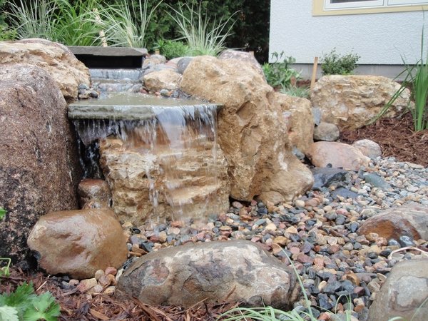 pondless waterfall design ideas decorative rocks garden decor