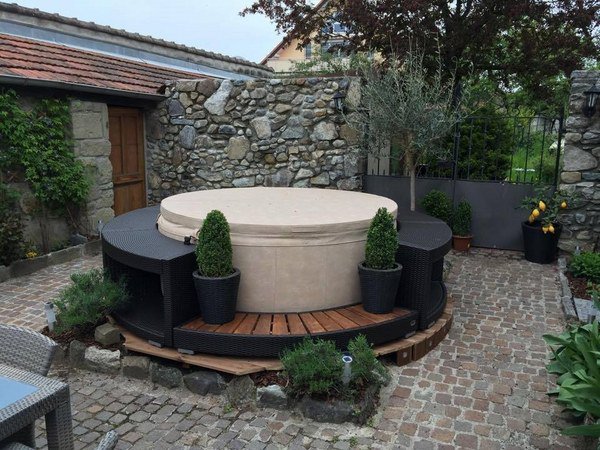 small patio ideas softub with seating portable hot tub ideas