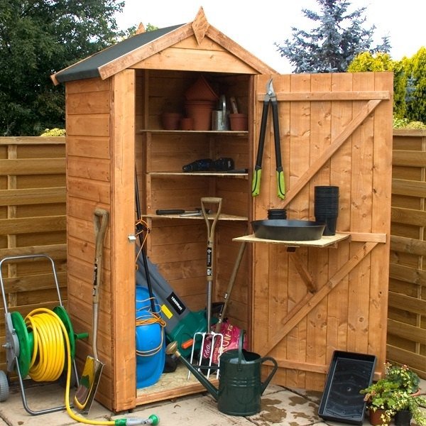 space saving wooden garden storage garden tools organizer ideas