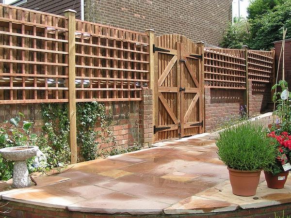 wooden fencing ideas brick wood fence patio fence 