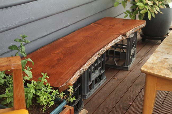 DIY live edge bench (via saltbushavenue)